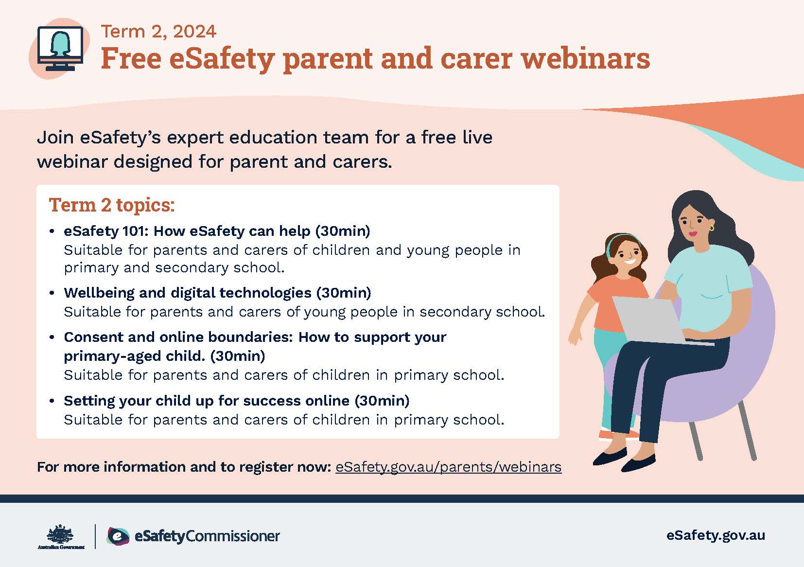 eSafety webinars for parents and carers